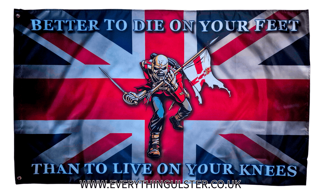 Iron Maiden Eddie The Loyalist Union Jack Flag - Everything Ulster